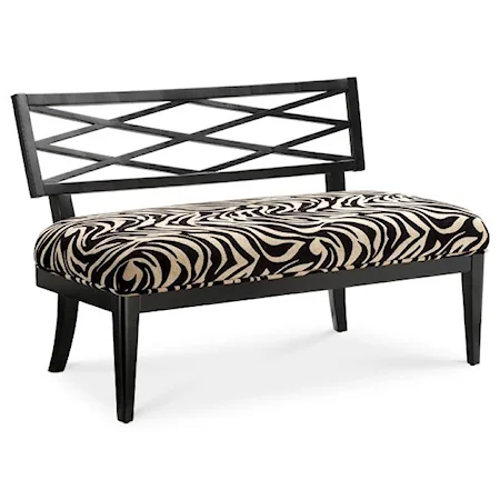 Bench with Zebra Print Upholstery